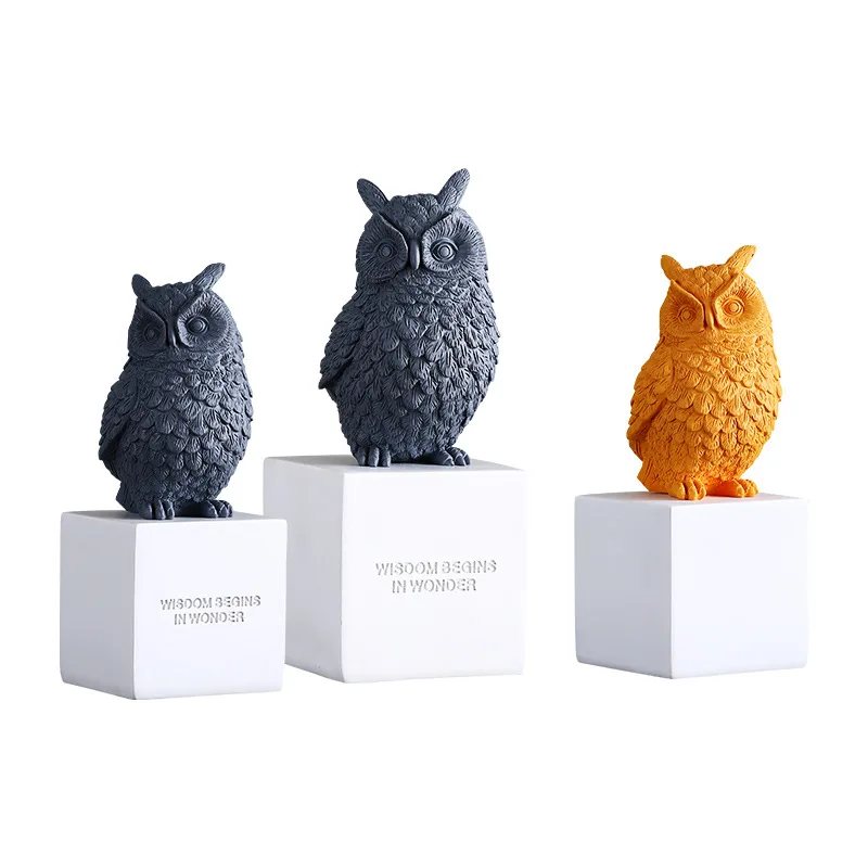 

Modern home accessories animal statue resin craft owl ornament
