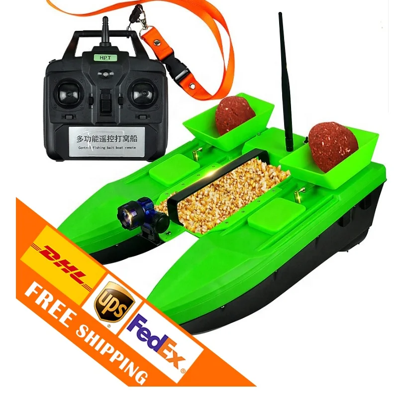 

DHL free shipping fishing hobby long distance remote control three feed hopper fast speed plastic 2 hull rc boat bait on sale