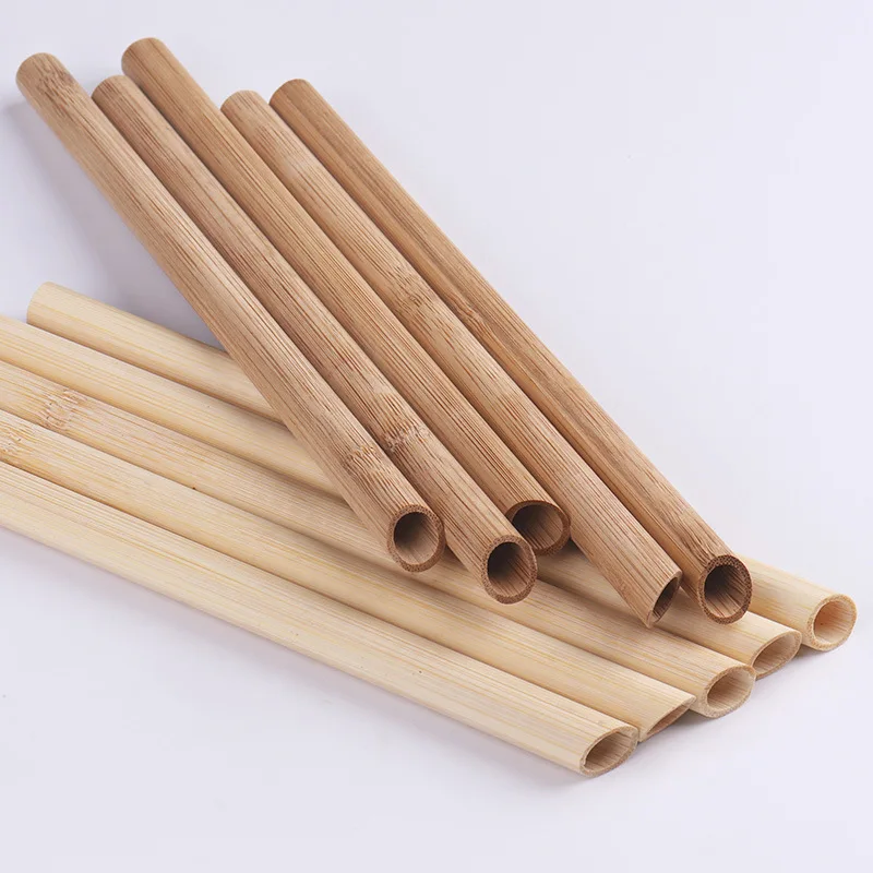 

Custom high quality reusable biogradable natural bamboo drinking straw, Wood