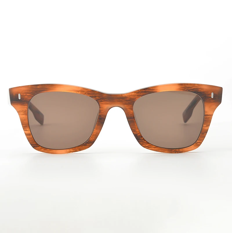 

Trendy trapezoid gray lens sun glasses UV CR39 polarized acetate sunglasses for men women