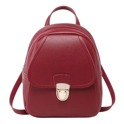 

BG-0043 Hot selling fashion solid color mini backpack bag women handbags ladies shoulder plain backpack, Pictures