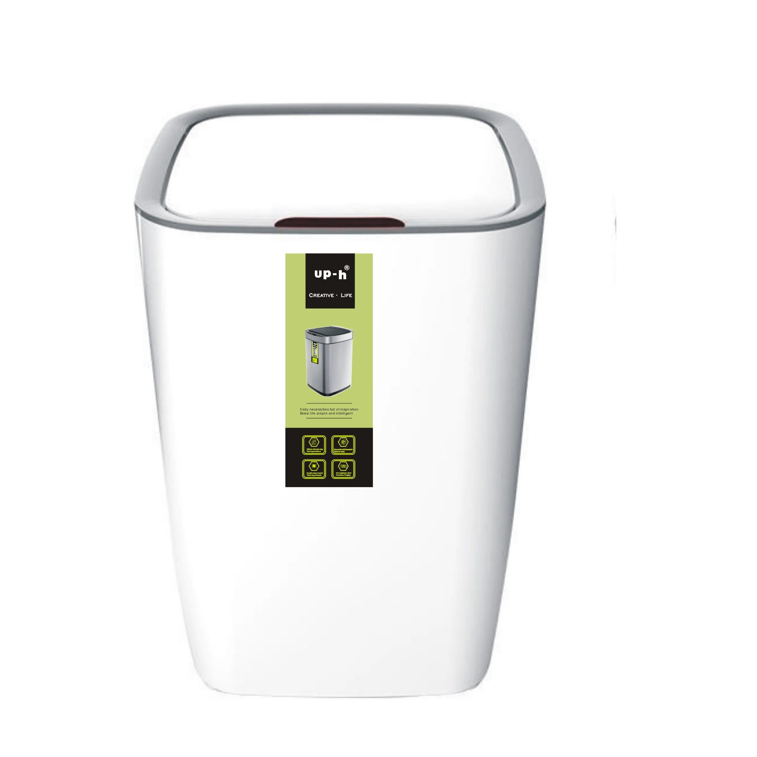 

Best seller in Europe and America style New product recommendation intelligent induction trash can sensor dustbin smart dustbin, White