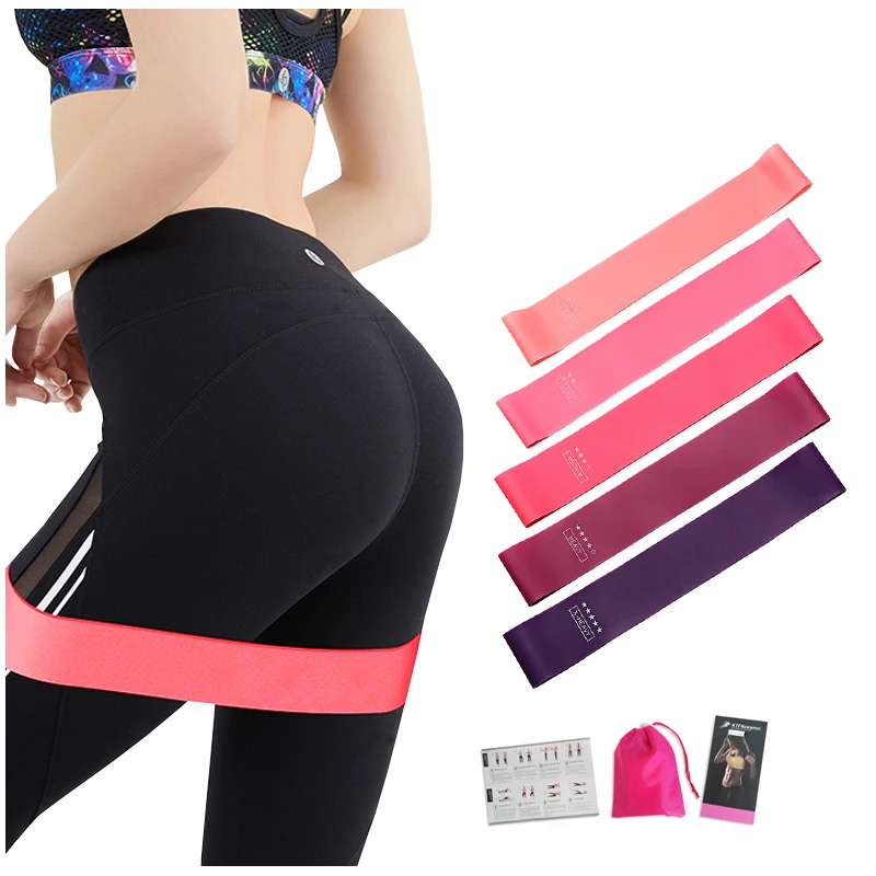

Natural Latex Gym Glute Workout Bands Booty Mini Loop Resistance fitness rubber bands Bands With Carry Bag