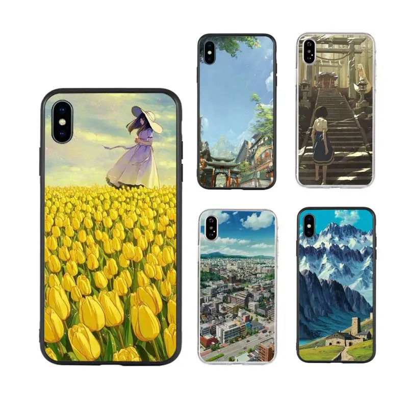 

Studio Ghibli Anime Poster hot selling art soft tpu Phone Case for iPhone X XR Xs Max 11 11Pro 11ProMax 12 12pro luxury fundas, Black/transparent