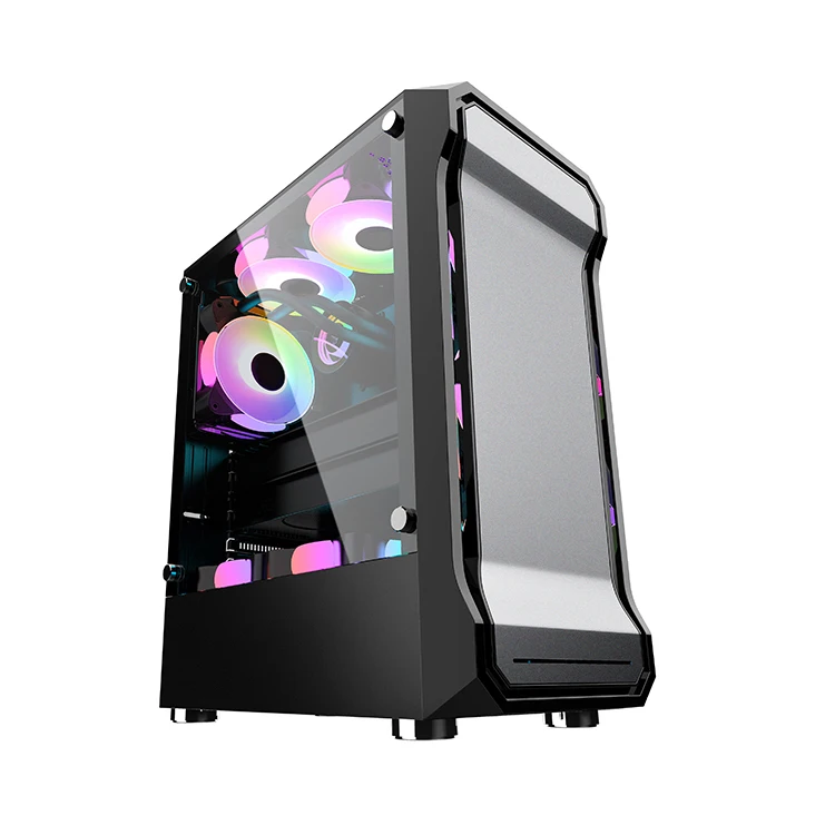 

C012 Hot Sell Black Coating ATX Cabinet PC Case Computer Gaming Case, White,black