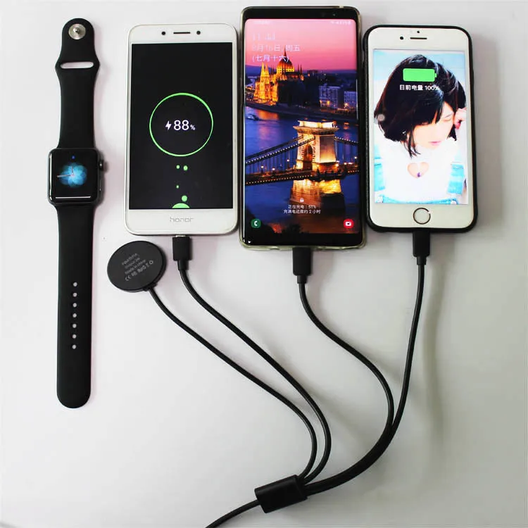 

2020 Wholesale New Arrival 4 In 1 Wireless Fast Charge Cable For Type-C Cable, Black /white