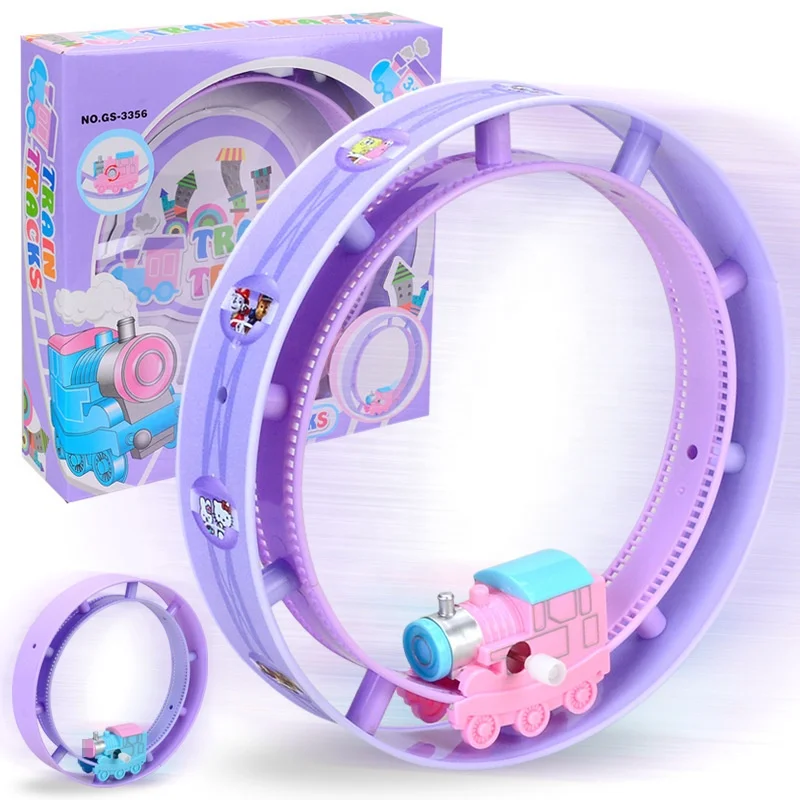 
2019 most novel battery free on track train wind up toys 