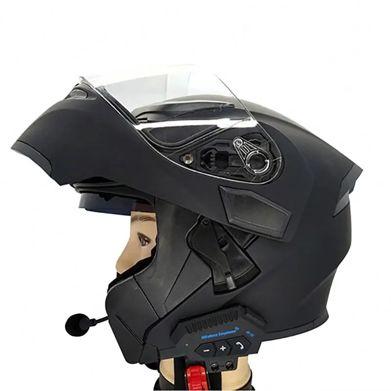 

Wholesale Wireless Motorbike Helmet Earphones Hands Free Bone Conduction Headphones Motorcycle Helmet Headset with Mic, Black
