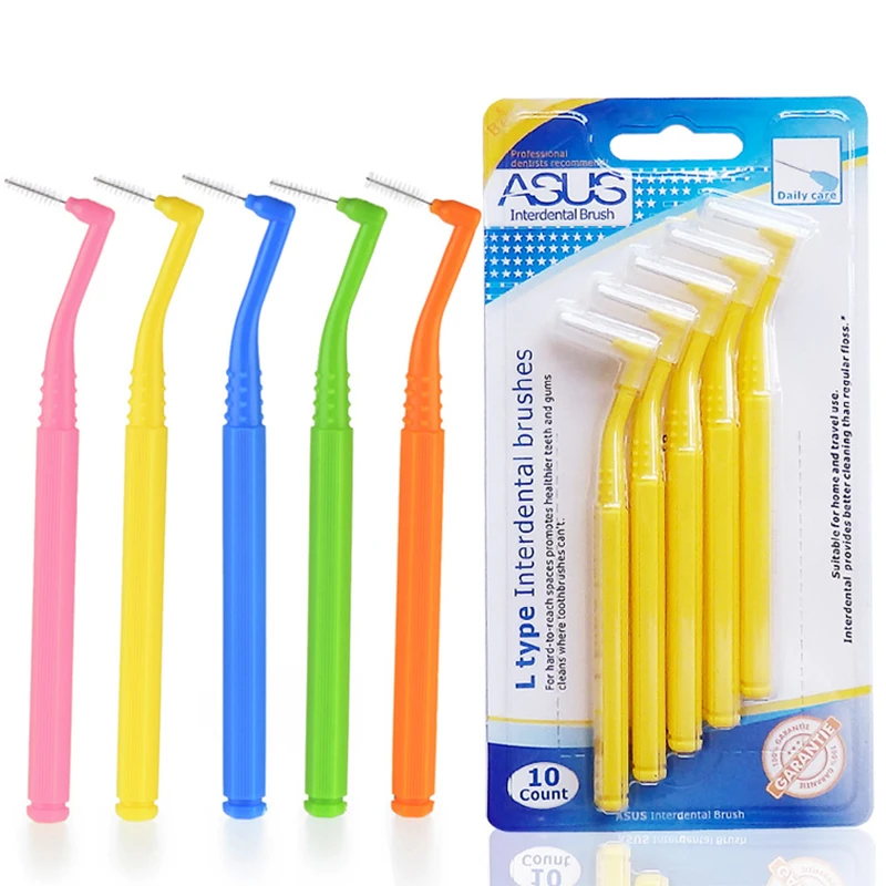 

Dental toothbrush Interdental brush toothpick with a brush, Blue,pink,yellow.green,orange