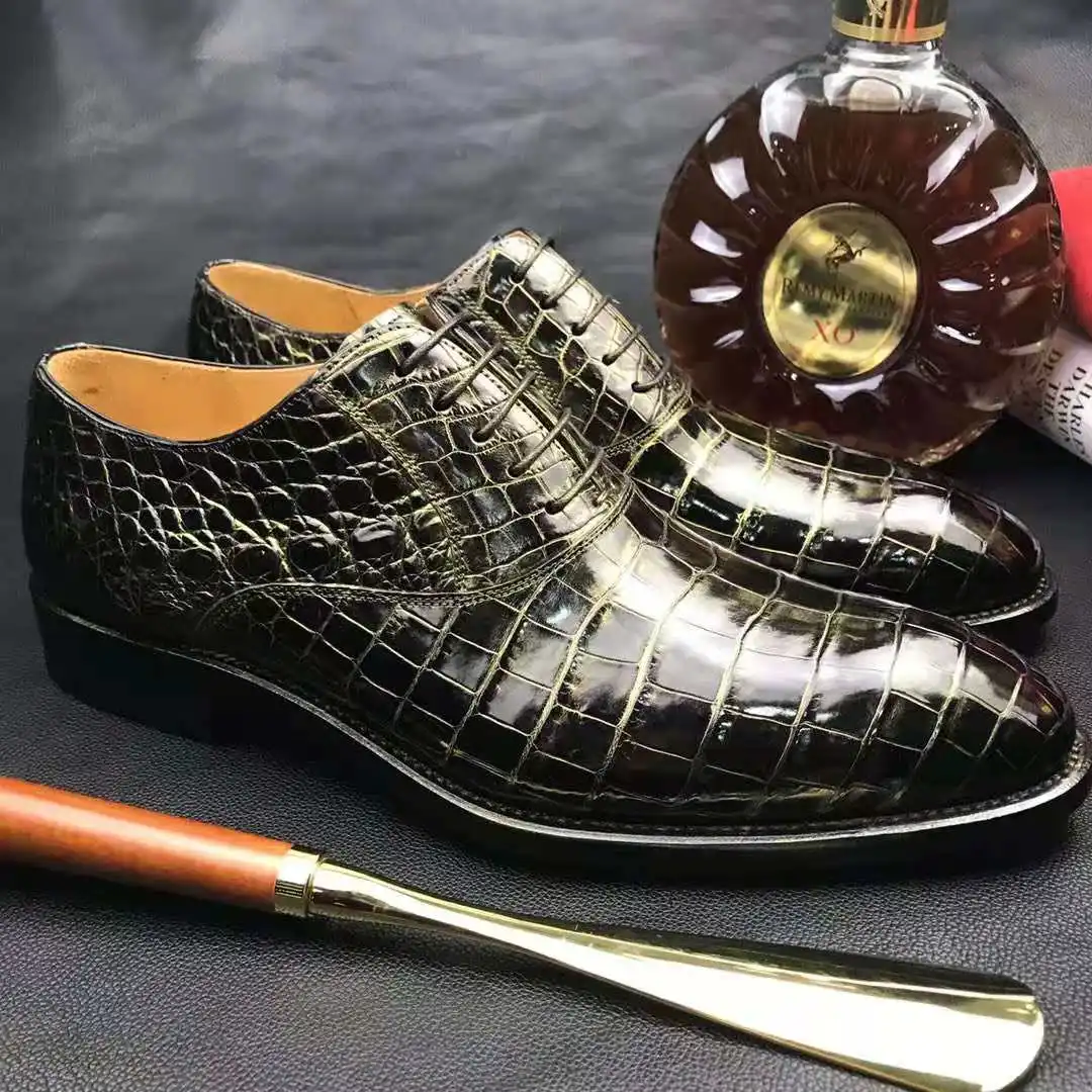 

Hot Selling Mens Shoes Quality Handmade Dress Shoes Men Leather Customize Genuine Crocodile Leather Office Shoes Men