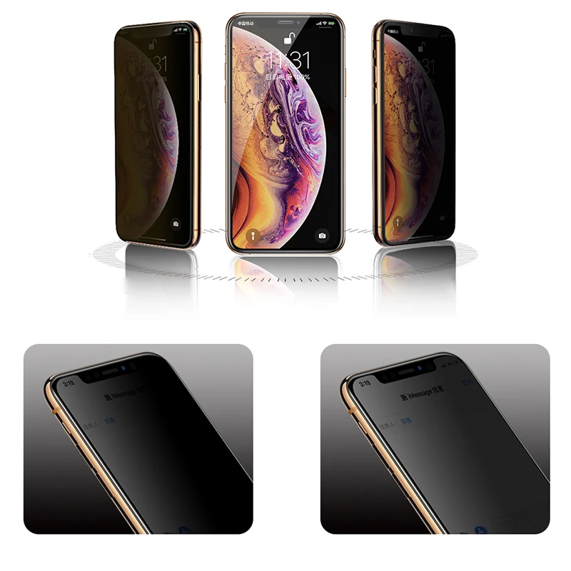2.5D Round Cellphone Used Anti-spy Privacy Tempered Glass Screen Protector For iPhone 11 Pro Max