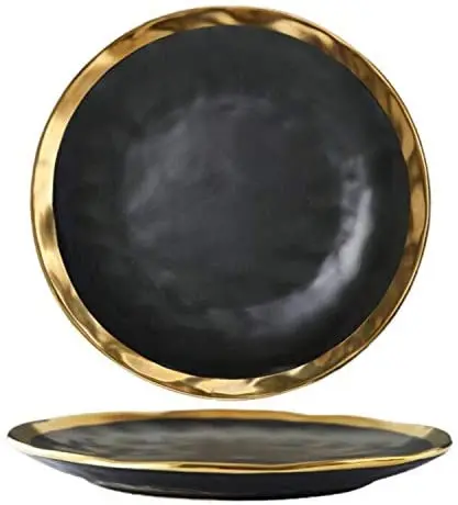 

8 10 inch Restaurant nordic Phnom penh & black ceramic plates sets dinnerware unique dinner salad porcelain dish