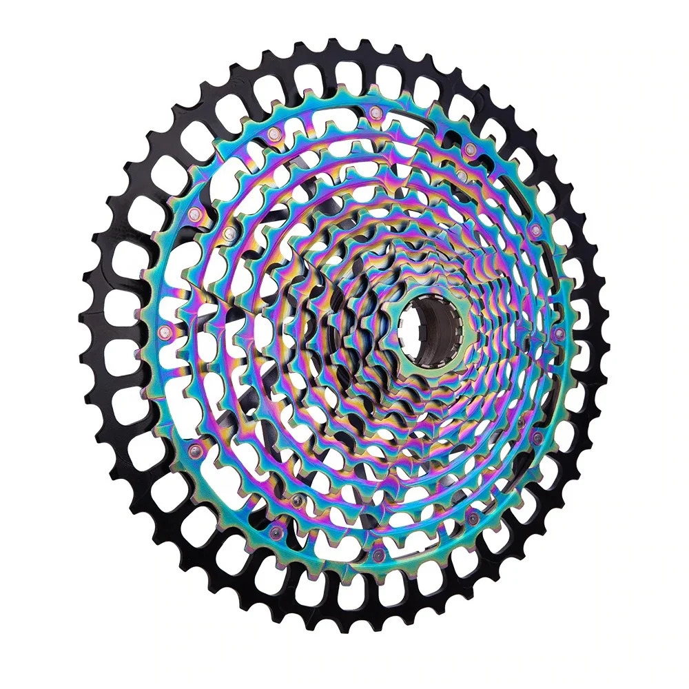 

ZTTO Mountain Bicycle Parts 12 Speed 9-50T Cassette Freewheel Ultimate XD Cassette Rainbow For SRAMs SX NX GX XX1 XD Freehub, Colorful, or black-gold