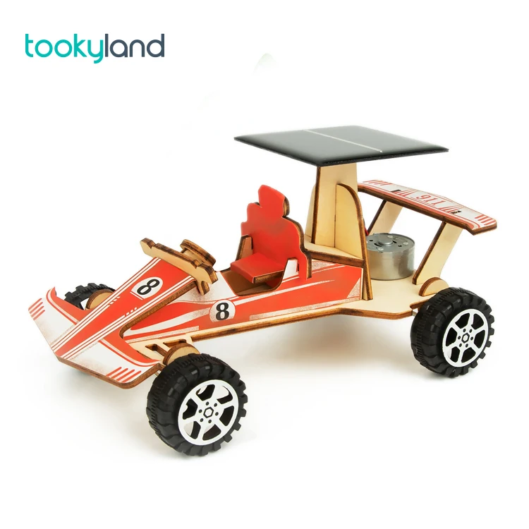 

2022 New kids wooden toys DIY 3D wooden cars - solar Racing Car games toys for children