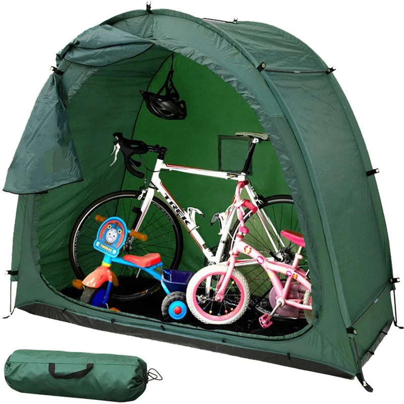 

Garden Wagon Bicycle Cover Shelter with Window Outdoor Camping Bike Storage Shed Tent, Customized color for bike shed tent