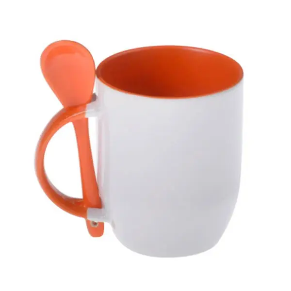 

Wholesale Sublimation Ceramic Coffee Spoon Mug Personalize Blank Porcelain Spoon Mugs China Supplier