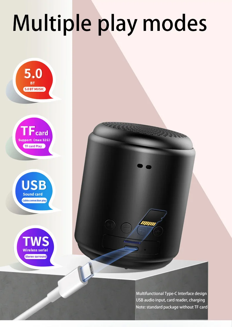 Small subwoofer waterproof bass mini wireless speaker portable bt speaker - ANKUX.COM
