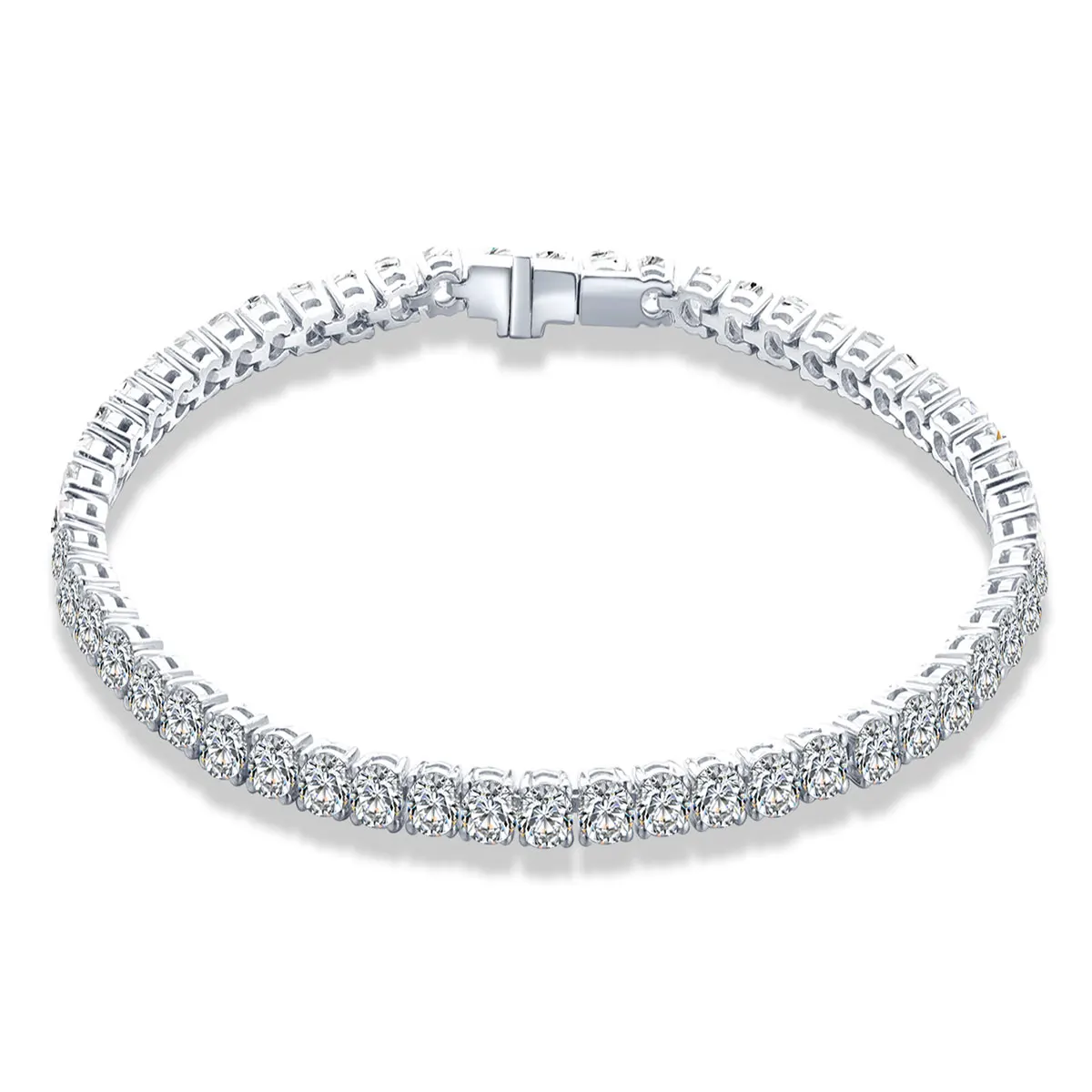 

Anster Women Luxury Jewelry Classic Design Round 0.1 Carat Simulated Diamond Tennis Bracelet, White