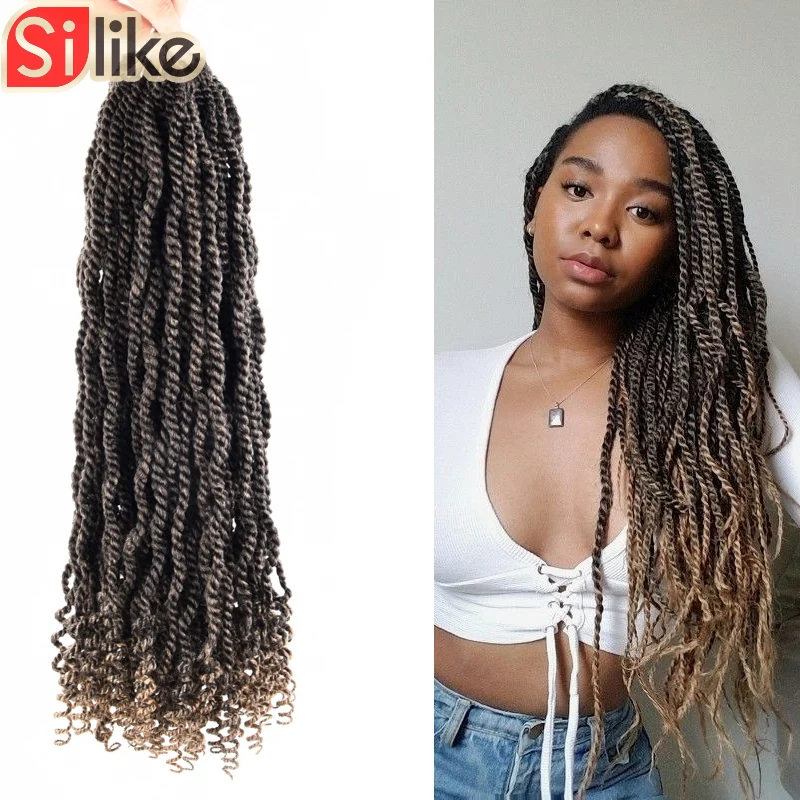 

12"18 Inch Crochet Braid Senegalese Twists Synthetic Braiding Hair Extension Wavy Senegalese Twist Crochet Hair For Black Women, Pic showed