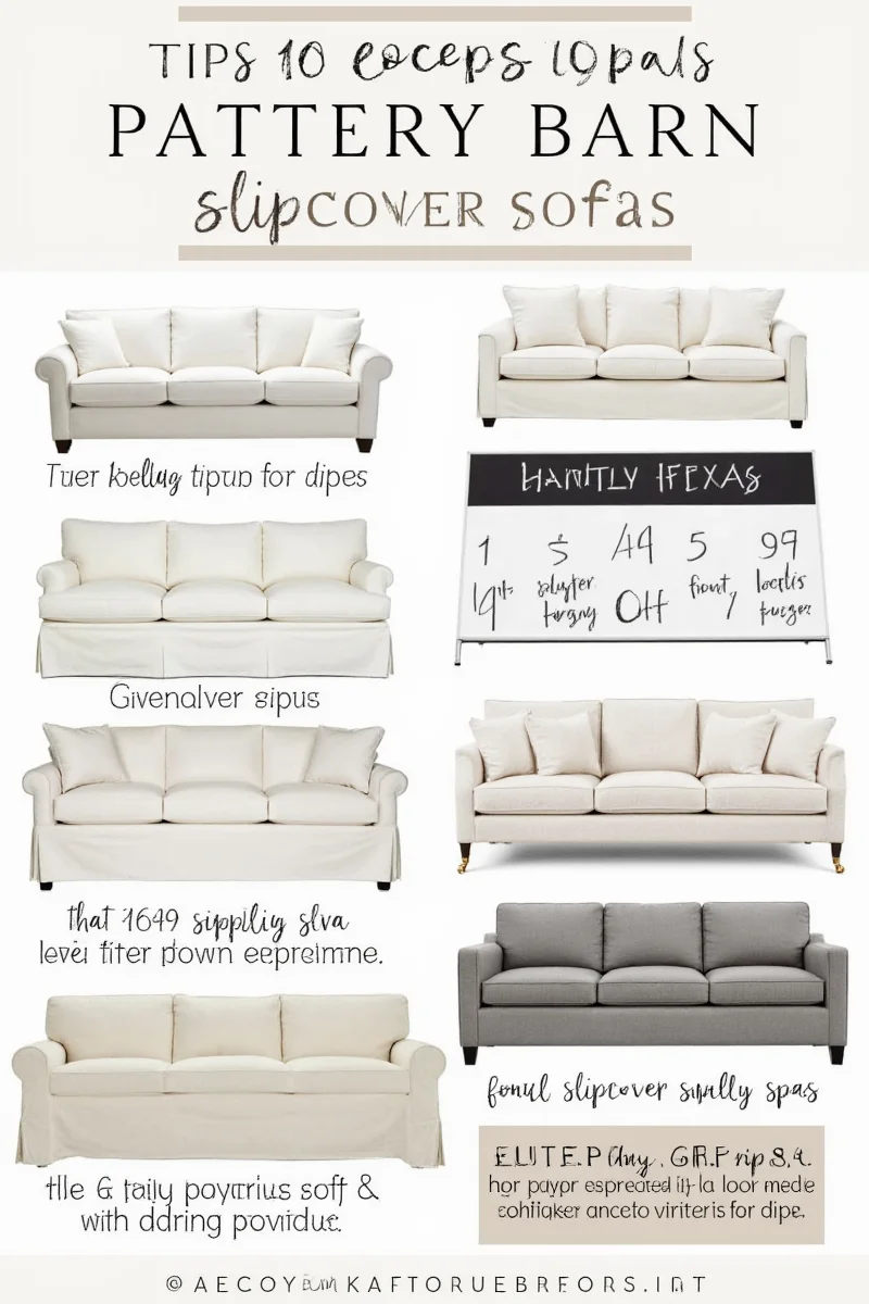 Kid-friendly Pottery Barn slipcover sofa setup