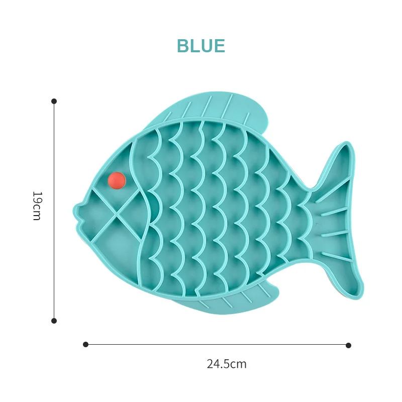 

Durable Silicone Distraction Device Dog Lick Mat Slow Feeder Lick Pad Fishie Fun Feed Mat Dog Cat Feeder Fish Pet Placemat