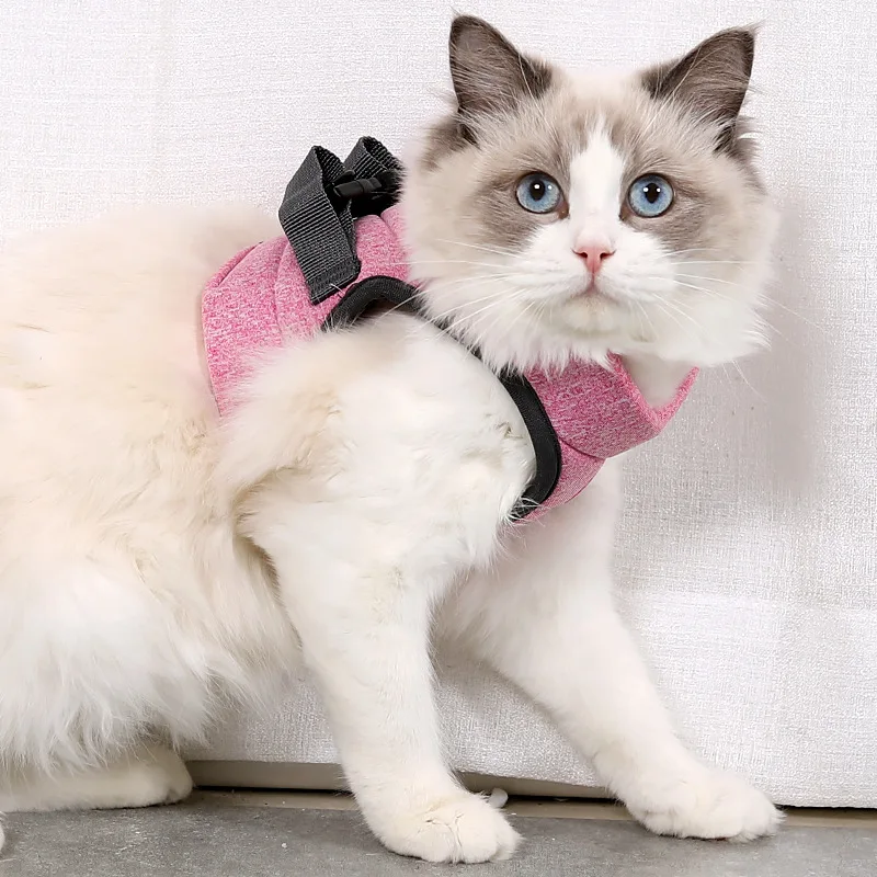 

Cat Harness Leash Ultra Light Escape Proof Kitten Collar Cat Walking Jacket with Running Cushioning Breathable Pet Harness