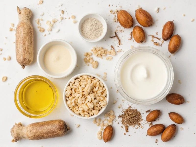 Natural skincare ingredients arranged neatly