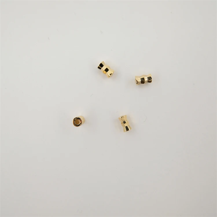 

Crimp bead cover for jewelry making Gold plated bracelet accessories spacer beads copper striated stereoscopic pipe