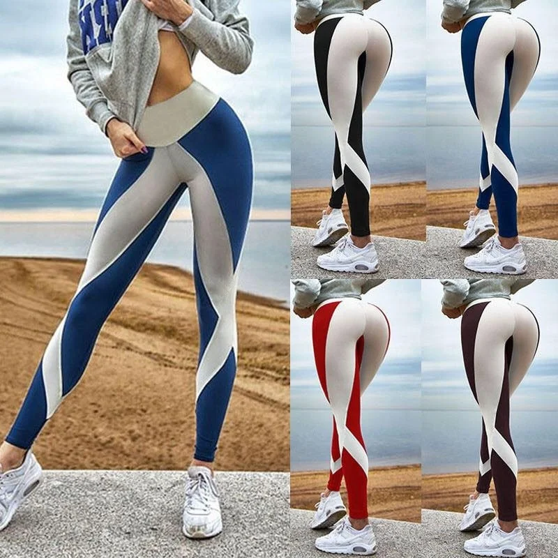 Women High Wasted Yoga Pants Running Sports Slim Compression Leggings