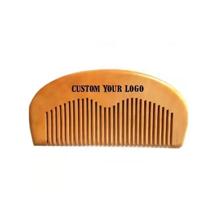 

Private Label Pocket Size Hair Comb Natural Peach Wood Beard Comb For Travel, Brown color,black color