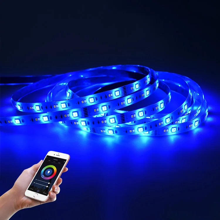 Amazon Alexa Google Home Tuya Wifi IP65 Flexible Waterproof LED Strip Light, 12V 3A Smart Strip LED Light RGB