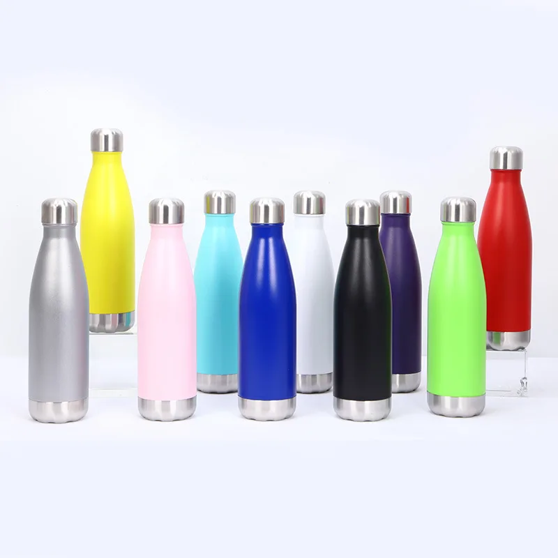 

Spray paint Optional UV cleaning lid 500ml Stainless Steel Cola Bottle Thermo Drinking Metal Bottle Cola Shape