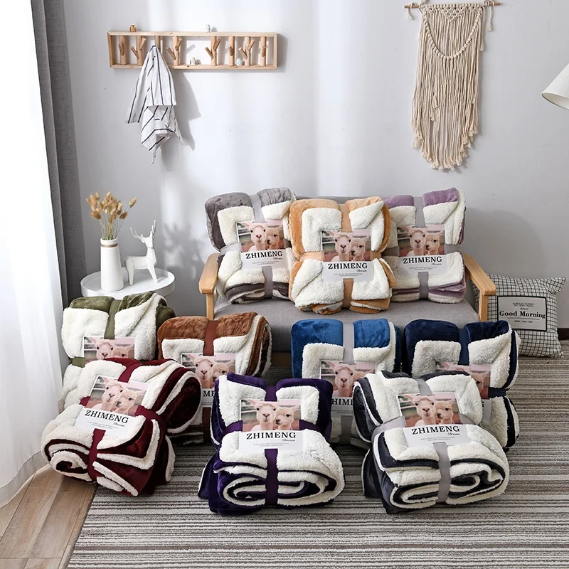 

2022 Newest double layers cashmere fur Blanket for kids