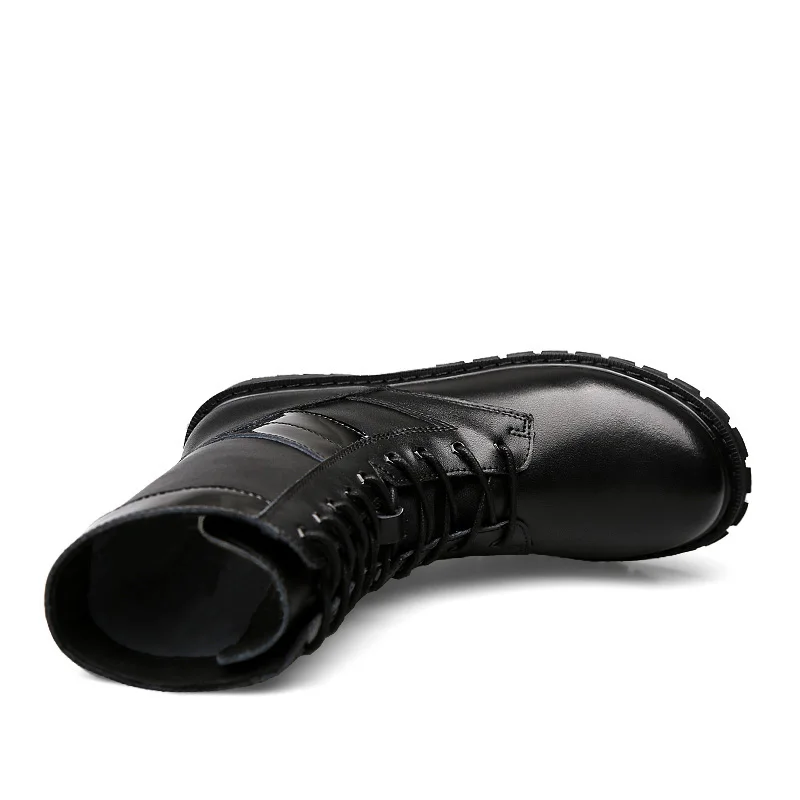 
High ankle black cow leather military tactical boots south africa army boots for men 