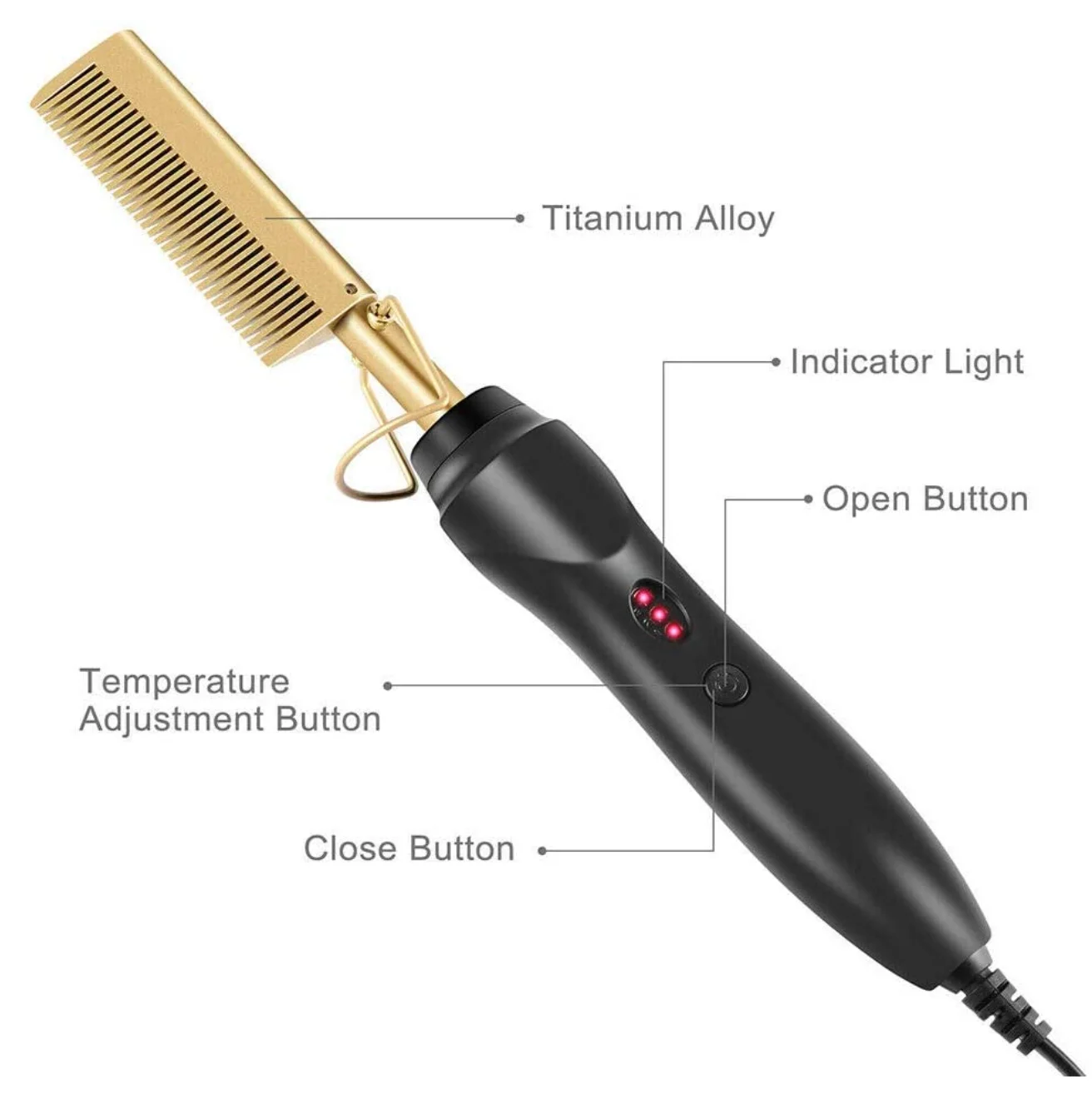 

heat pressing comb electroplate gradient hot straightener comb electric Amazon private label hair straightener and curling comb