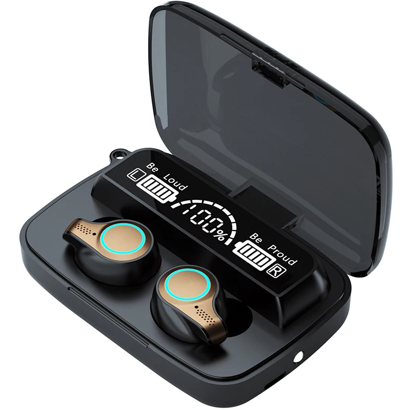

2021 M18 Tws Bt Stereo Wireless Earbuds Earphones Hifi Sport Waterproof Low Latency In-ear Earphone With Power Bank