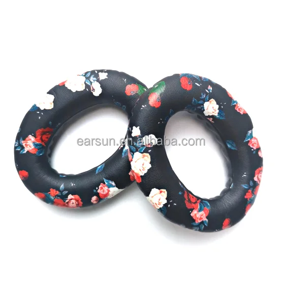 

Free Shipping black flower QC15 Replacement Ear Pads Cushions Earpads Repair Parts for QC15 Headphones / Headphone Headset, Printing