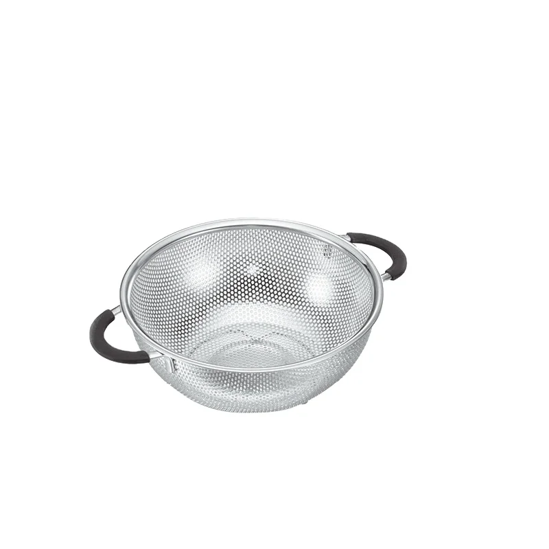 

Stainless Steel Leaking Two-handle Draining Dishwashing Basket Vegetable Washing Colander