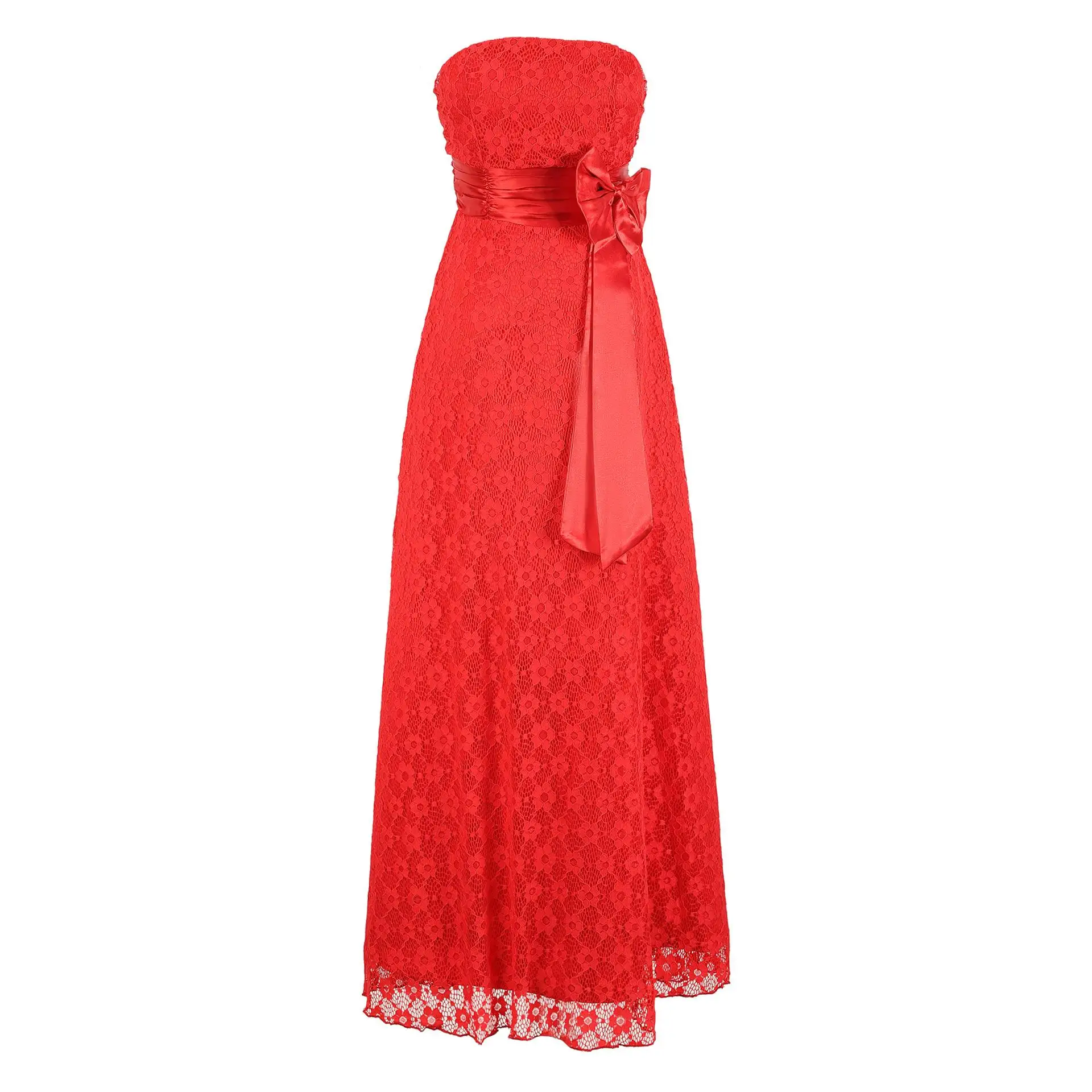 

Lace Embroidered Tube Top Long Dress Lace Long Bridesmaid Dresses