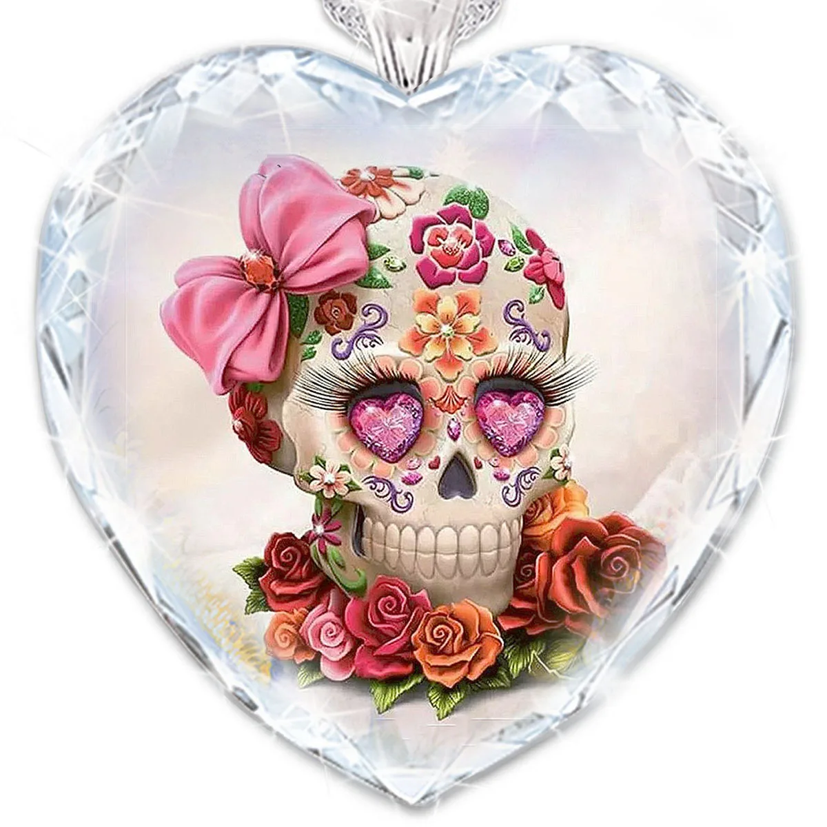 

New trendy beautiful temptation human bone skull crystal pendant necklace