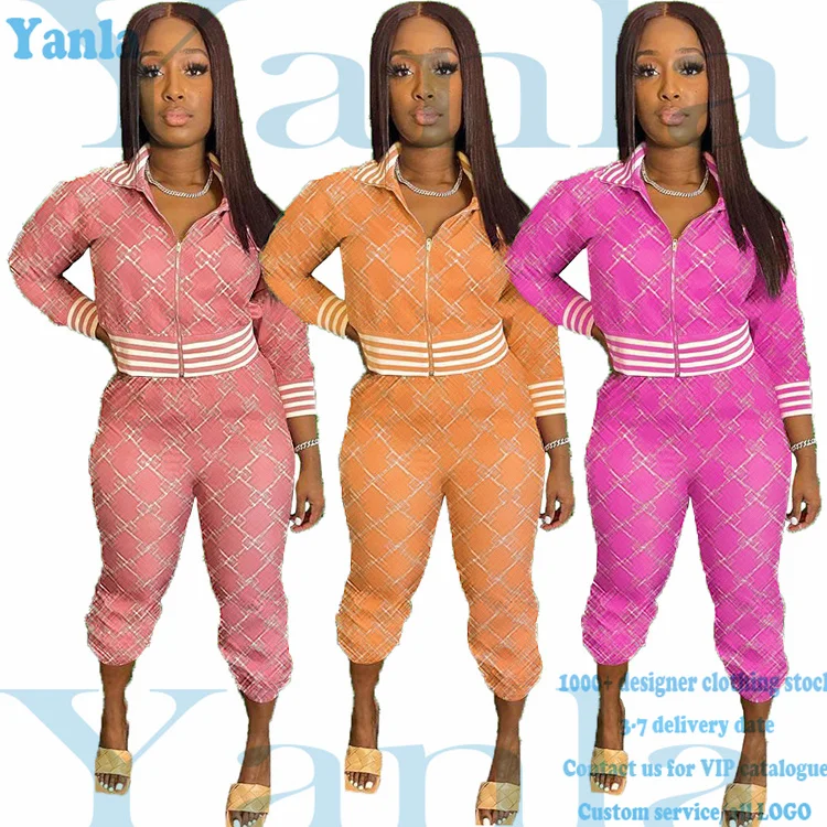 

2021 Hot Sale Design Tracksuits 2 Piece Set Women Fashionable Sports Clothes Streetwear Fall 2 Piece Outfit Sets, As picture or customized make
