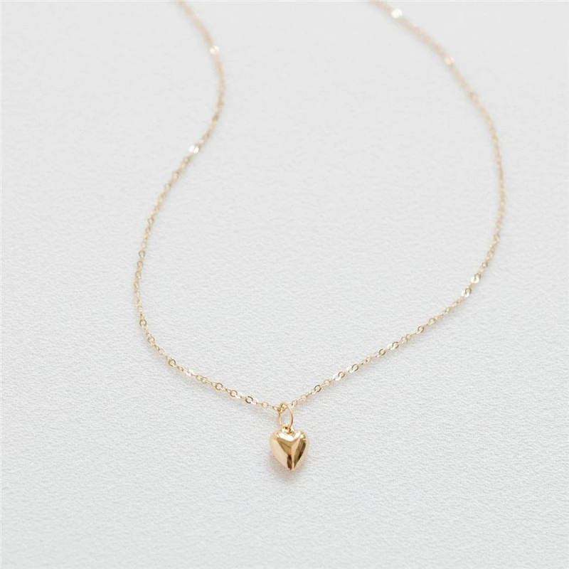 

14K Gold Filled Heart Shape Necklace Minimalism Gold Necklace Gold Choker Boho Women Jewelry Pendants Collier Femme Kolye