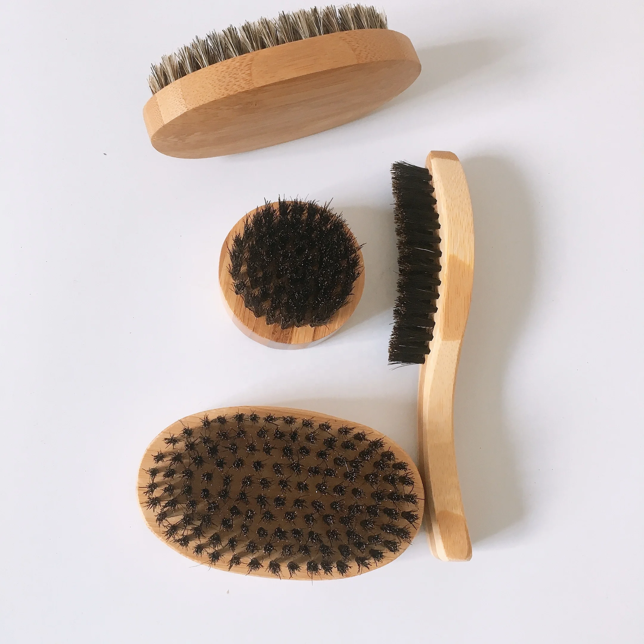 

organic moso bamboo handle shave mens grooming bristles beard brush with boar bristles