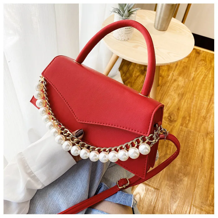 

New Arrivals Pearl Design Mini PU Leather Ladies Shoulder Bags Women Handbags, Picture