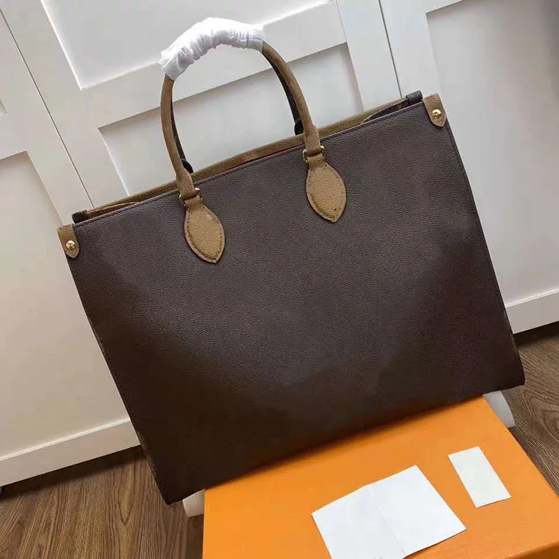 

Hot 2021 On The Go Fashion Designer Handbags Luxury Brand Real Leather Shoulder Bag High Quality Shoppong Bags Onthego 35cm 41cm