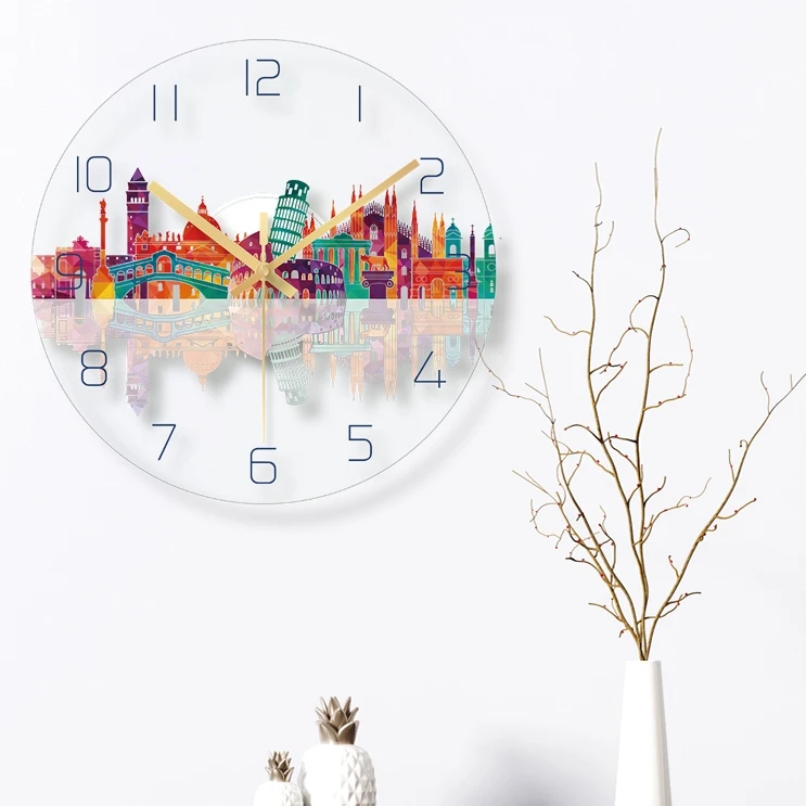 

odm/odmmodern wall clockCreativeHome Decorate Wall Clock Round Glass Watch Wall Clocksreloj de pared, Customized