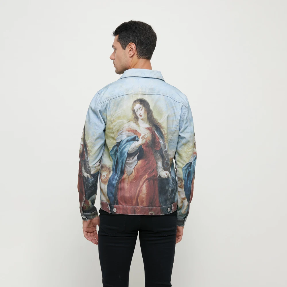 

DiZNEW Factory OEM/ODM Plus Size Jackets Custom Digital Printed Fantastic Fashion Denim Jeans Jacket, Customized color