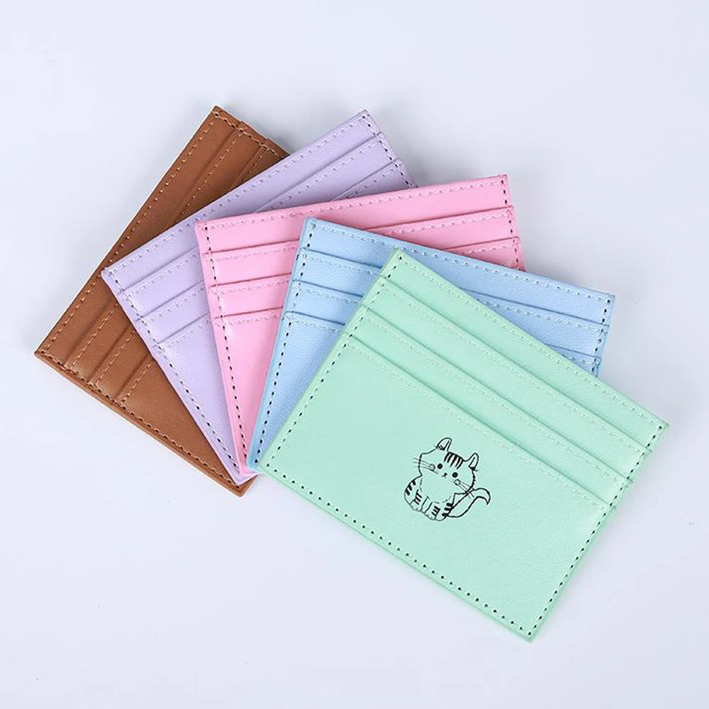 

BSCI Factory Bolsa de dinero cero thin ladies coin purse multi position PU leather gift card holder for ID card credit card