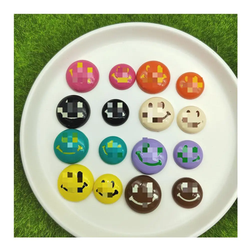 

Mix Colors Resin Round Happy Face Flatback Cabochon DIY Craft Scrapbooking Kids Clip Hair Jewelry Accessories