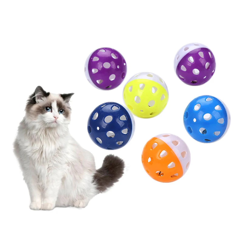 

Hot Selling Interactive Cat Toy 4.3cm Colorful Plastic Cat Ball With Bell Cat Toy Ball